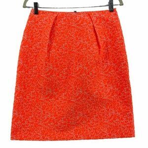 MAX & LOLA Mini Skirt Teen Medium Orange White Embossed Silk Blend Heritage NWT